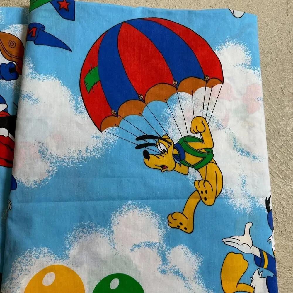 VTG 1980’s Pacific Disney Mickey Air Mobile Twin Size Sheet Flat